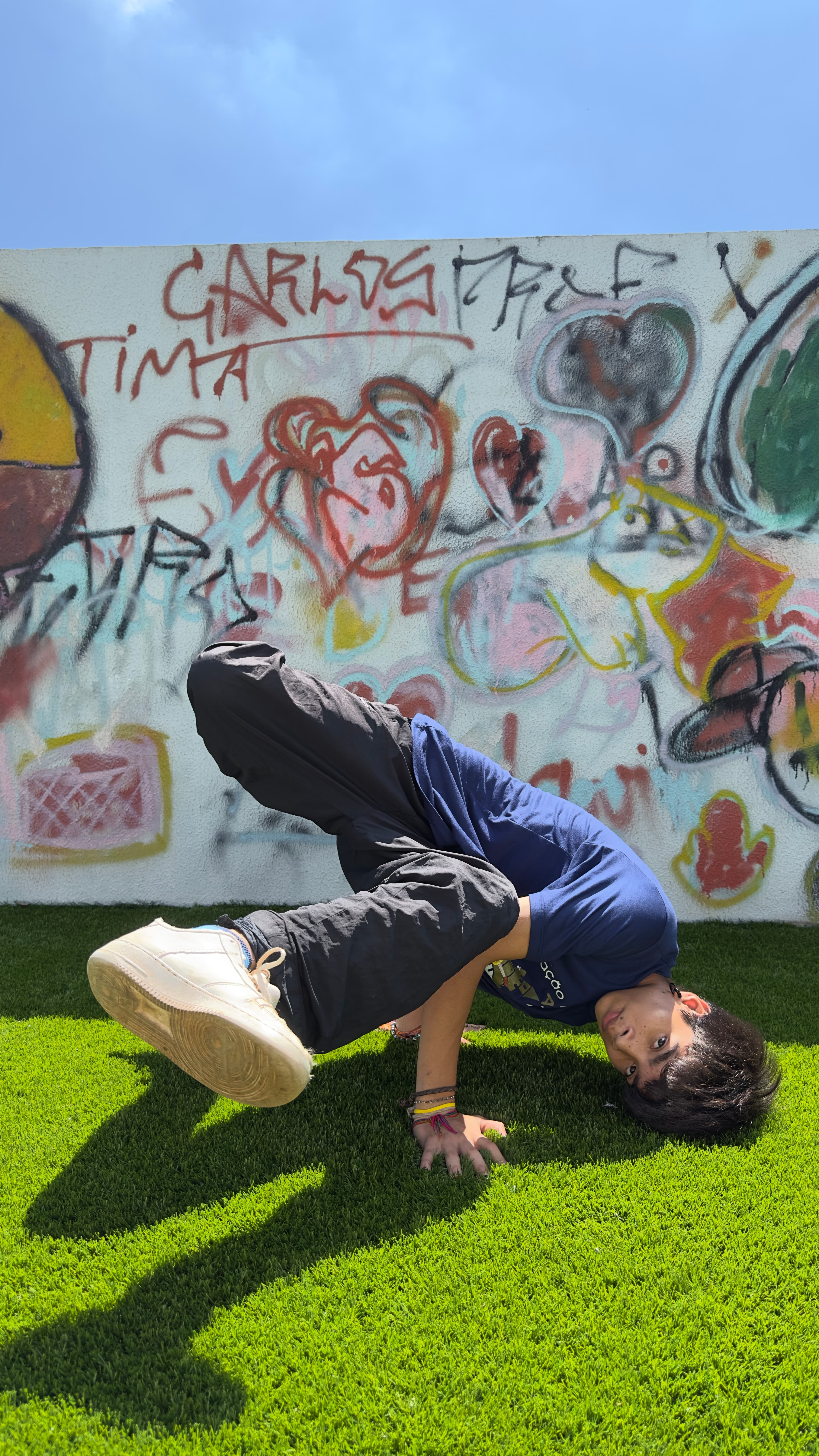 Alunos aprendendo a fazer break